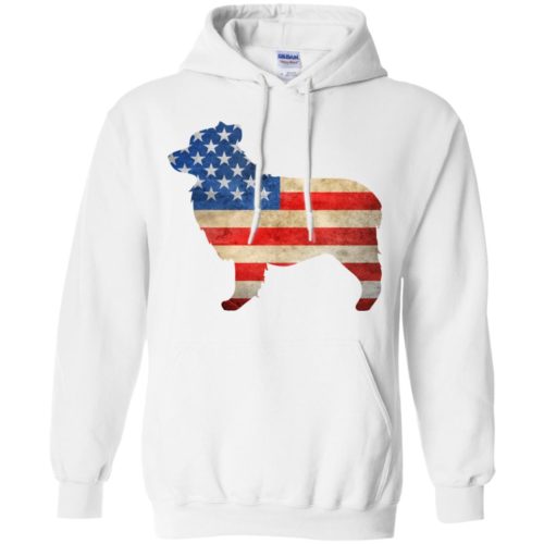 Vintage Australian Shepherd USA Pullover Hoodie White