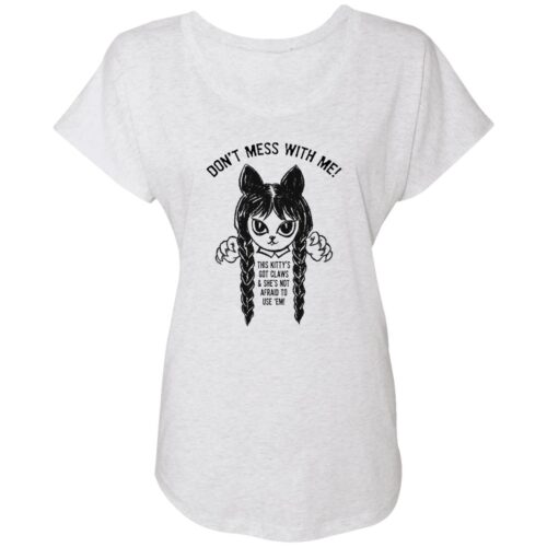 Wednesday’s Don’t Mess With Me Slouchy Tee Heather White